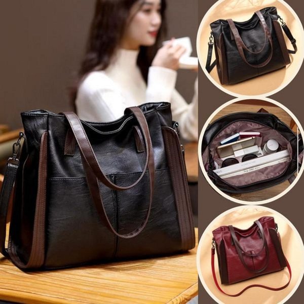Simple One-shoulder Large-Capacity Women's Soft Leather Bag