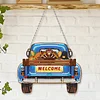 DIY Diamond Painting Truck Decor Wooden Welcome Sign with 12 Interchangeable Holiday Icons, Farmhouse Style Hanging Kit