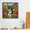 Diamond Painting -5D Full Round Drill Border Collie Puppy(40x40cm)