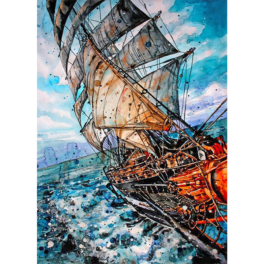 

30*40CM - Round Drill Diamond Painting - Ship, 501 Original