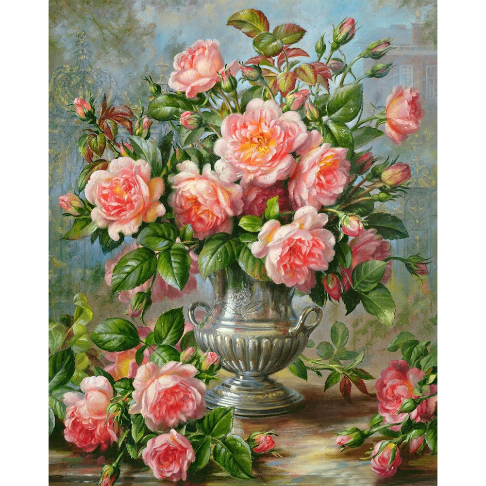 

40*50CM-Square Drill Diamond Painting-Flowers Vase, 501 Original