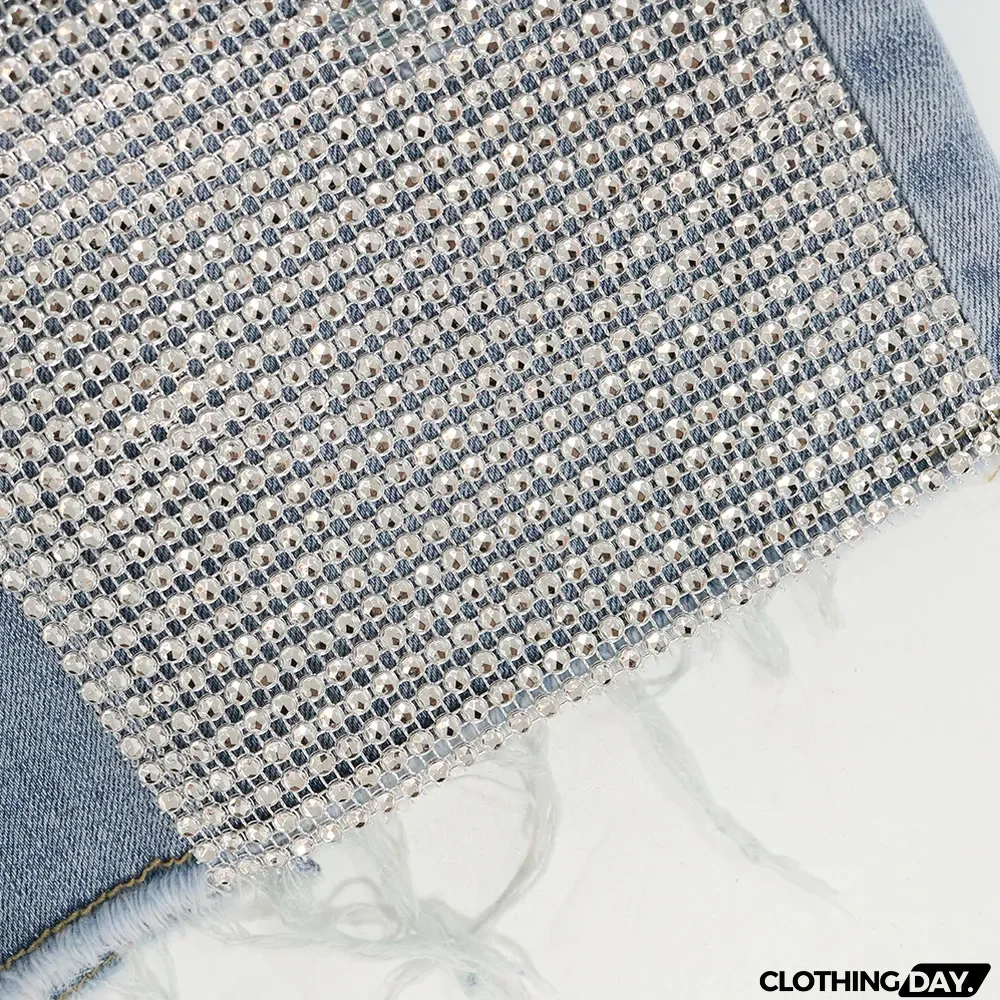 Women Street Trend Patchwork Denim Shorts