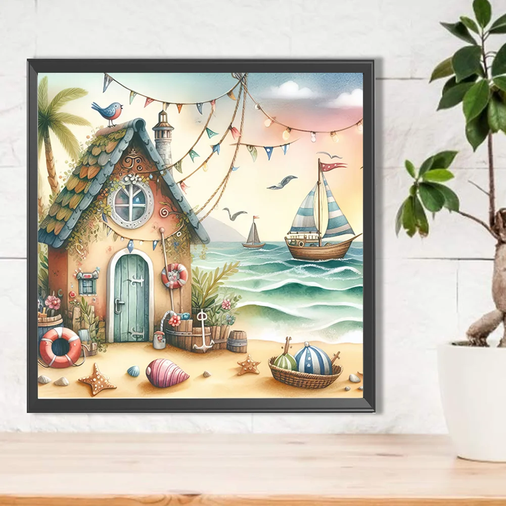 Partial AB Diamond Painting - Full Round Drill - House(Canvas|45*45cm)