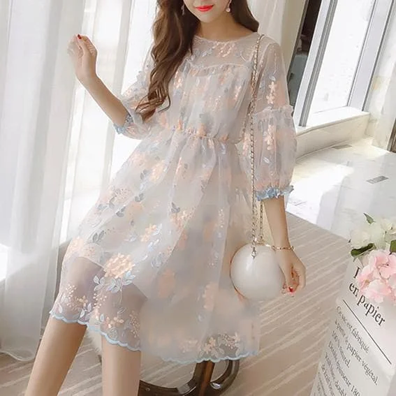 Pink/Orange Fairy Flower Tulle Dress SP1812531