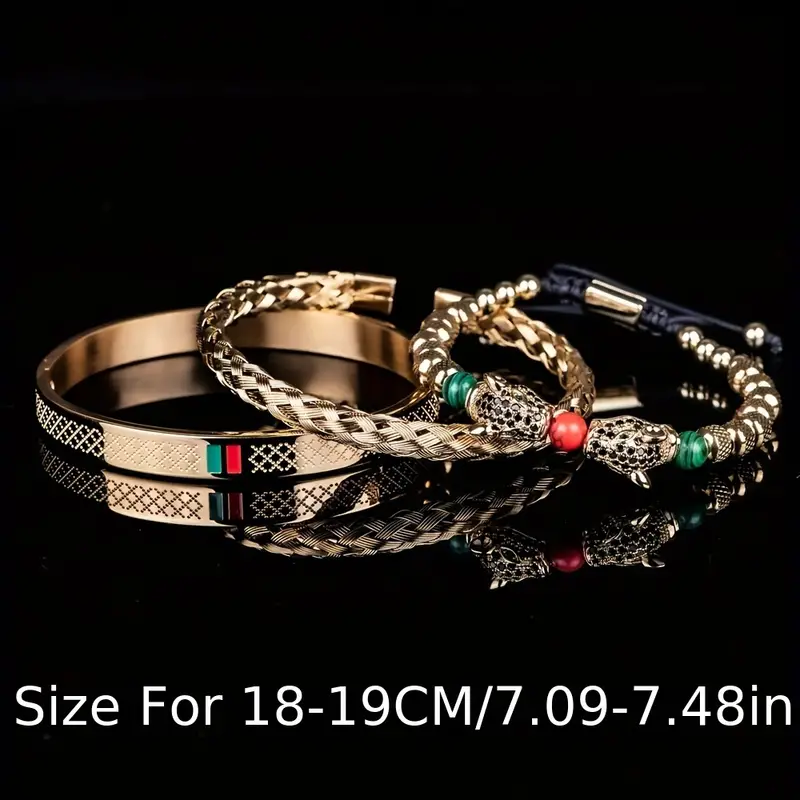 double leopard enamel bracelet bold stainless steel bangle unisex fashion accessory details 0