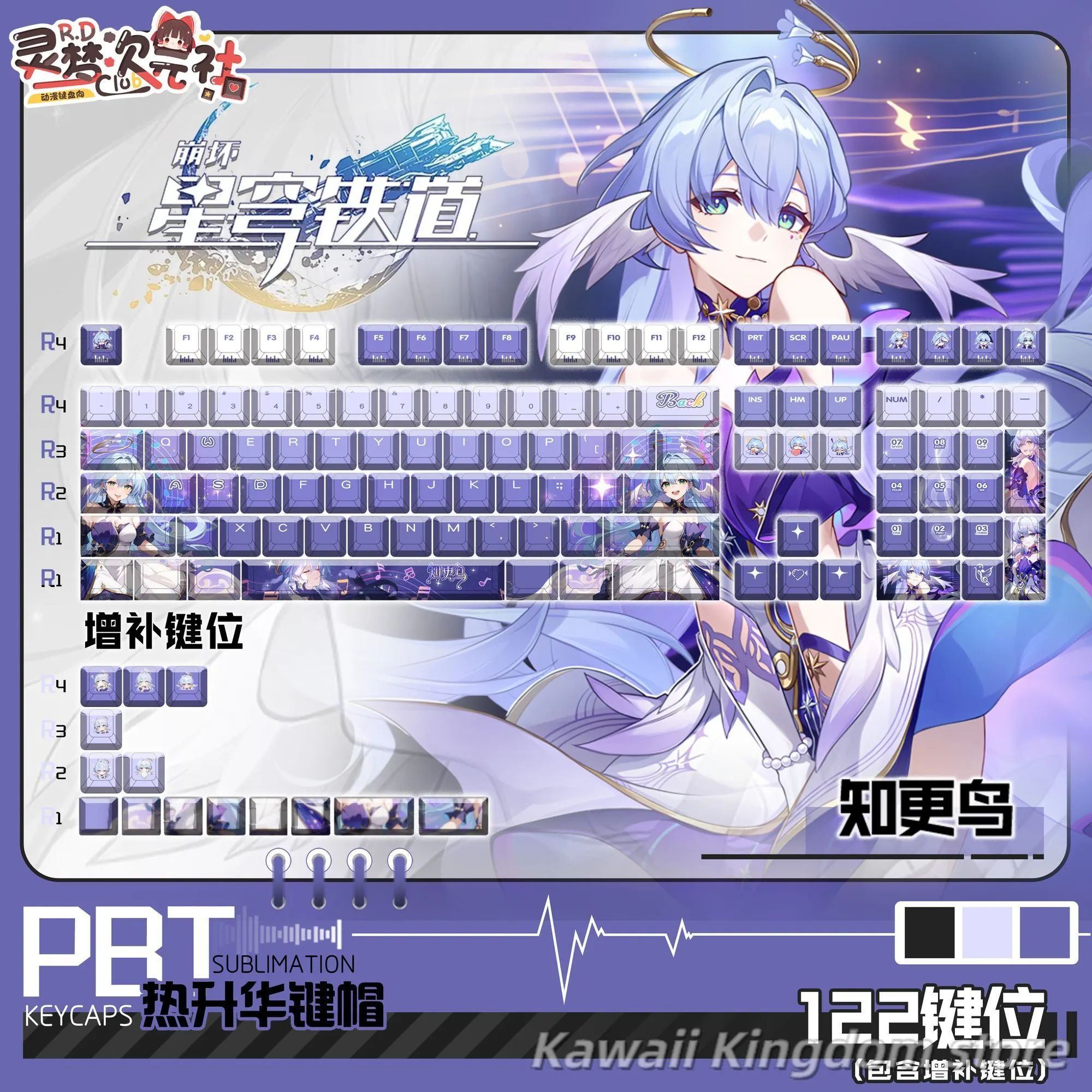 Robin Keycaps Honkai: Star Rail Robin Keycaps Key Cherry Profile Pbt