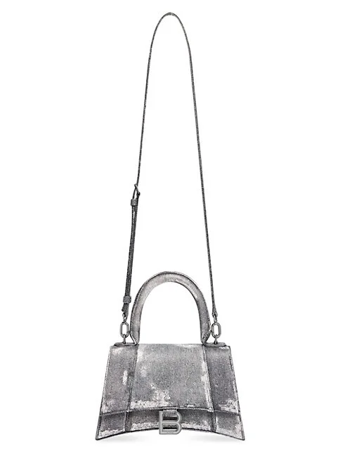 Balenciaga Hourglass Small Handbag in Printed Denim