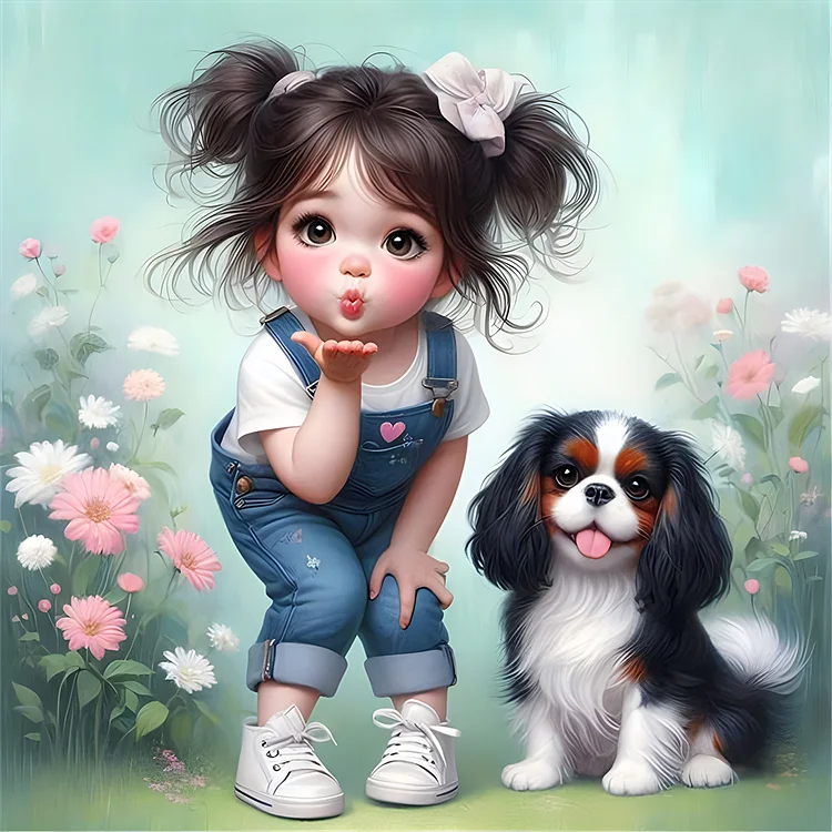 Cute Pet Children 30*30CM (Canvas) Full Round Drill Diamond Painting gbfke