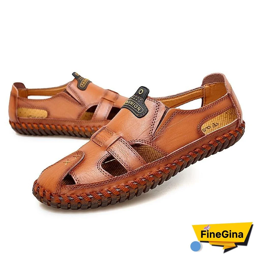 Leather Men Sandals Outdoor Flip Flop Casual Shoes Men Shoes