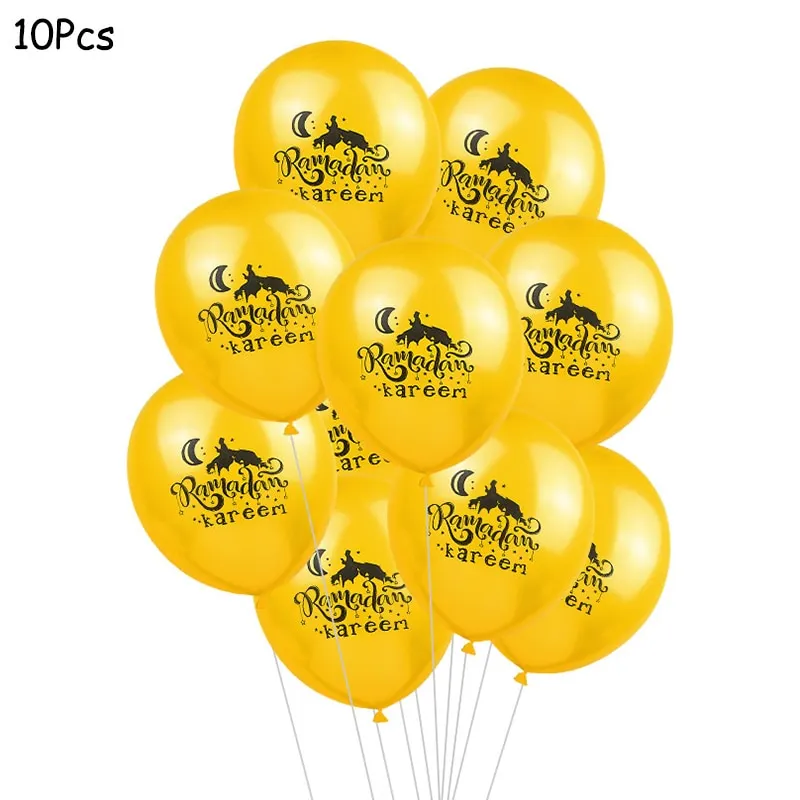 Eid Mubarak Balloons Eid Decoration Sticker Banner Helium Balloon Ramadan Mubarak Muslim Islamic Festival Party DIY Decorations