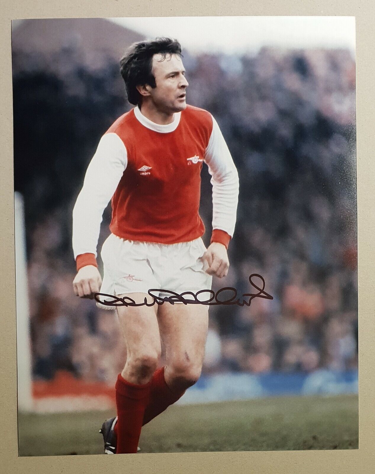 John Hollins hand-signed 10x8 Photo Poster painting pictured playing for Arsenal