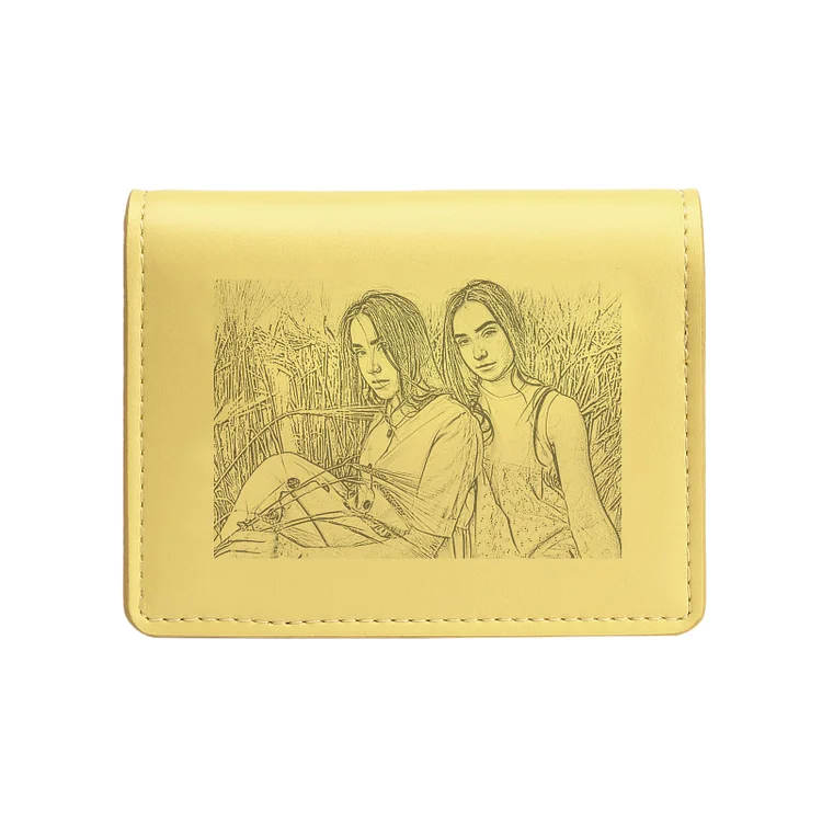 Personalized Photo & Text PU Leather Ring Wallet Coin Purse Three Colors Available Gift for Her