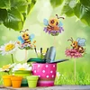 (US Local)6Pcs Diamond Painting Kits Garden Stakes Diamond Art Kits Garden Decor (Bee C)
