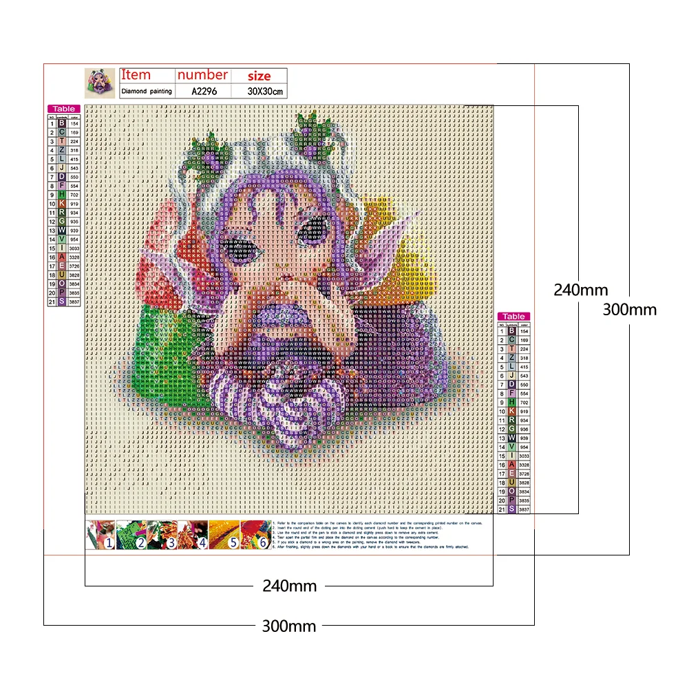 Full Round Diamond Painting 30*30cm - Big Eyes Doll