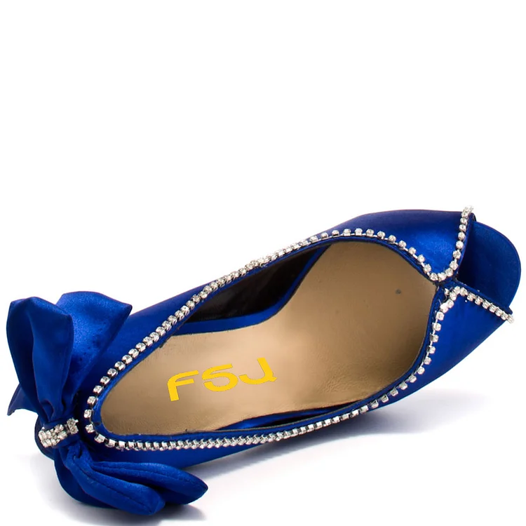 Satin royal hotsell blue shoes