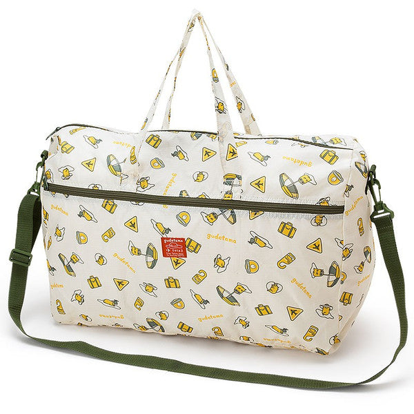 Gudetama Foldable Boston Bag Shoulder Bag Travel Pouch White Japan Exclusive A Cute Shop - Inspired by You For The Cute Soul 