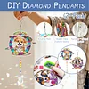2pcs DIY Diamond Painting Dog Wind Chimes Crystal Window Suncatcher Craft Set Birthday Gifts Home Garden Decor