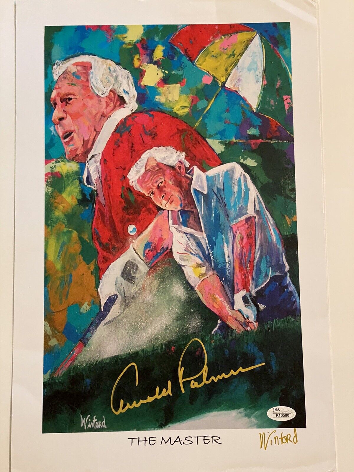 ARNOLD PALMER SIGNED AUTOGRAPHED Masters Winner LITHO JSA COA