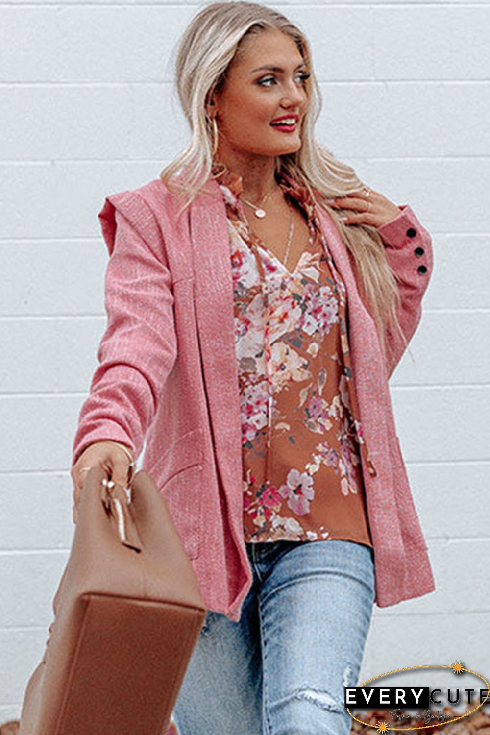 Multicolor Split V Neck Bubble Sleeves Floral Shift Top