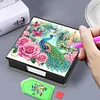 Peacock Leather Diamond Art Note Box with 160 Sheets of Paper for Beginners