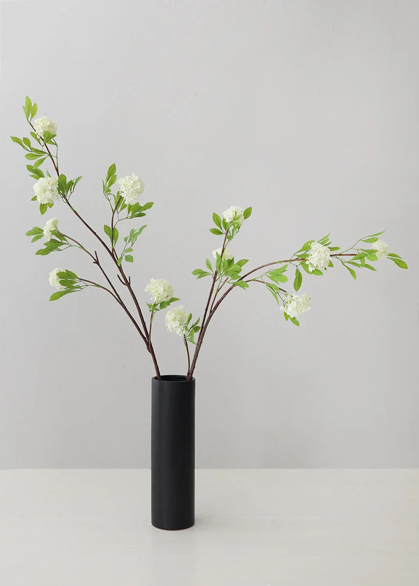 Cream Fake Viburnum Wildflower Branch - 46"