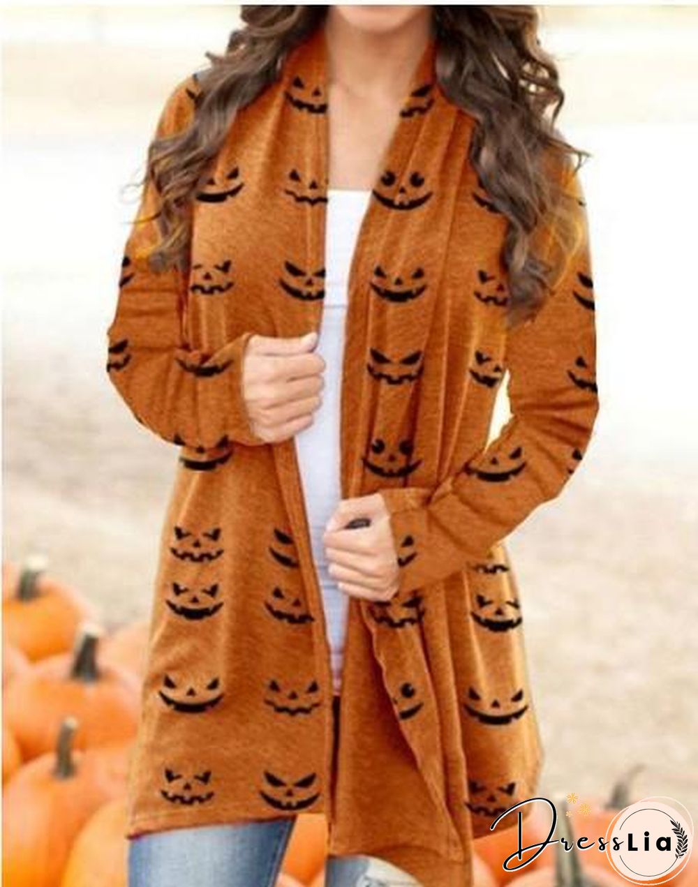 Casual Long Sleeve Halloween Cardigan
