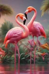 Flamingo - runder Bohrer Diamantmalerei - 40*60cm (gro&szlig;e Gr&ouml;&szlig;e)