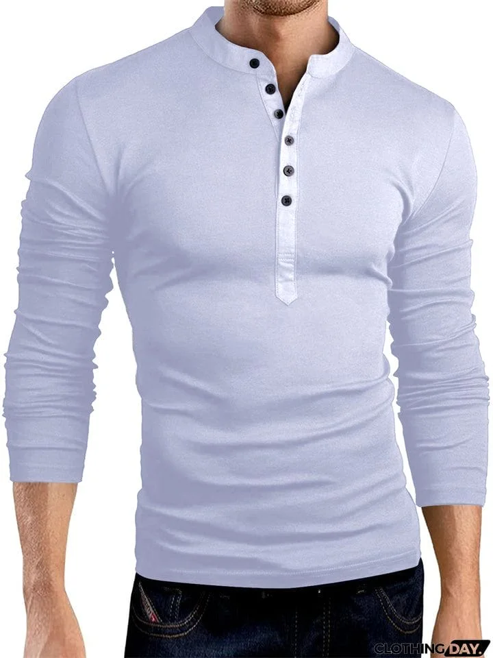 New Autumn V Neck Fit Pullover Men Bottoming Shirts