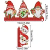 (US Local)Christmas Gnome Santa Claus Snowman Diamond Painting Door Corner Sign for Home