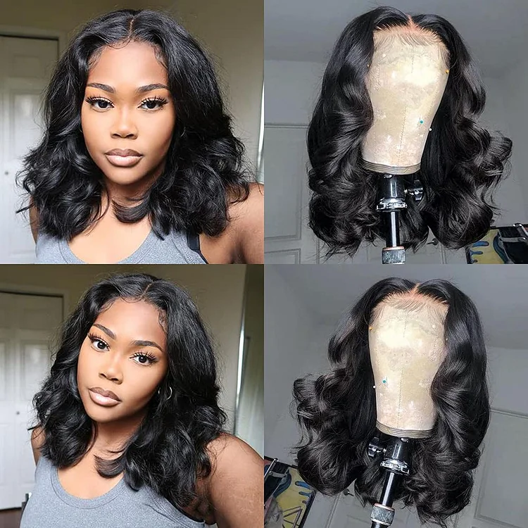 Full Lace Wigs Transparent Handmade Pre Plucked With Baby Hair Bleached Knots Brazilian Virgin Human Hair Wig
