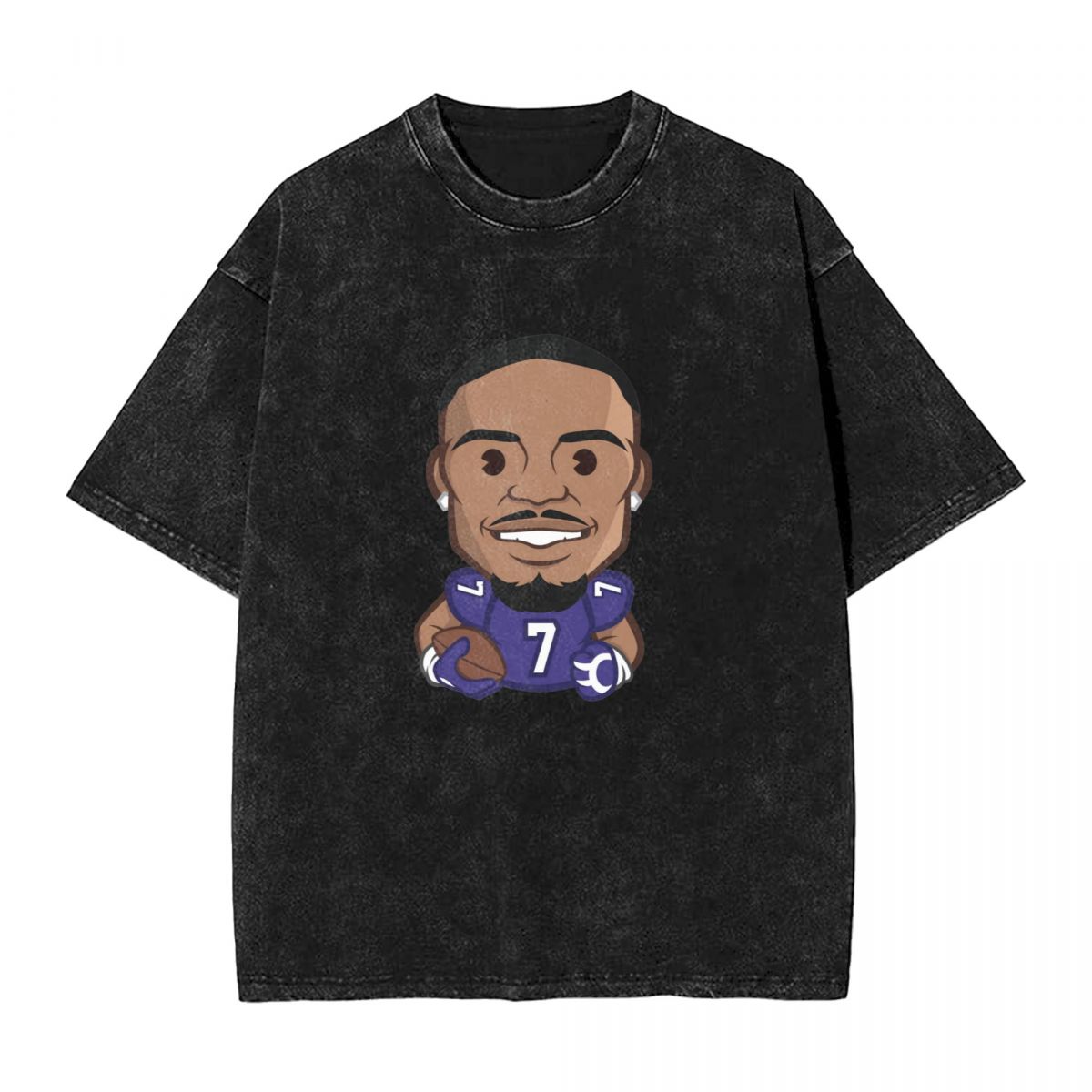 Baltimore Ravens Rashod Bateman Emoji Printed Vintage Men's Oversized T-Shirt