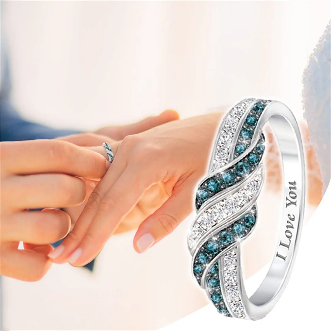 Meladen™ Valentinstagsgeschenk🎁  ---Exquisiter und modischer weißer Saphir-Versprechen, ich liebe dich romantischen Ring