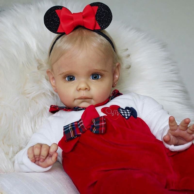 Handmade 12'' Christmas Reborn Newborn Silicone Baby Reborns Doll Girl Caroline With Open Eyes