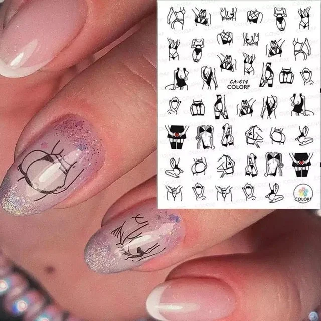 Money Dollar Wealthy Rich Style Nail Art Stickers Decals Manicure Tips Self Adhesive Transfer Slider Nail Decoration Accessories-Nail Inspo