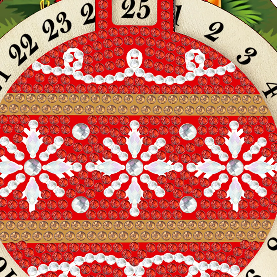 Gingerbread Man DIY Christmas Countdown Diamond Painting Tabletop Ornaments Kit 25 Days Crystal Art Craft Decoration Wooden for Living Room Home Office Decoration