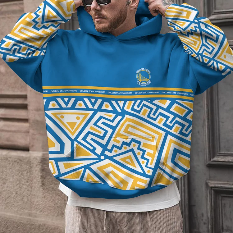 Golden State Warriors Printed Hooded Pocket Pullover Hoodie