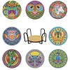 Diamond Painting Coaster DIY Animal Cup Cushion Table Placemat(8 Piece Set 1 Rack)
