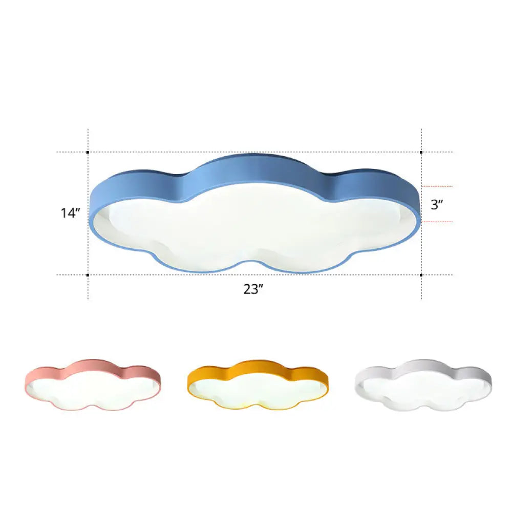 Blue Cartoon Led Acrylic Cloud Ceiling Flush Mount Light - Ideal For Living Room Lighting / 23&rsquo;