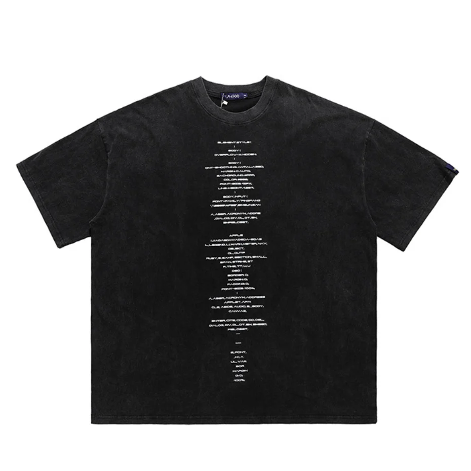 Loveciss®/ Vintage Washed-out Print Dropped Shoulder Oversized Men Hip Hop T-Shirt