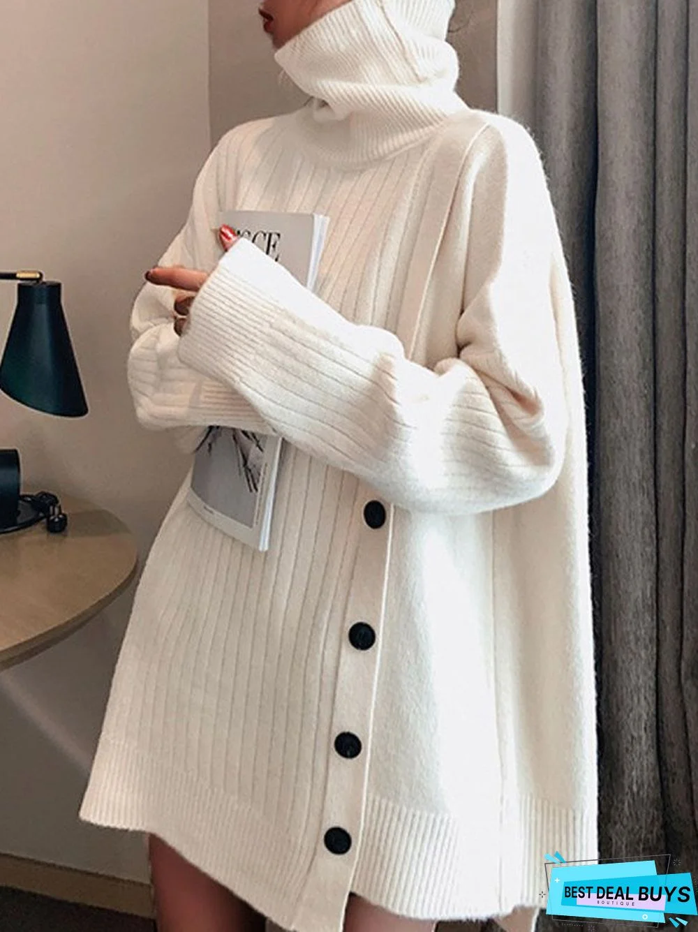 Turtleneck Long Sleeve Casual Sweater