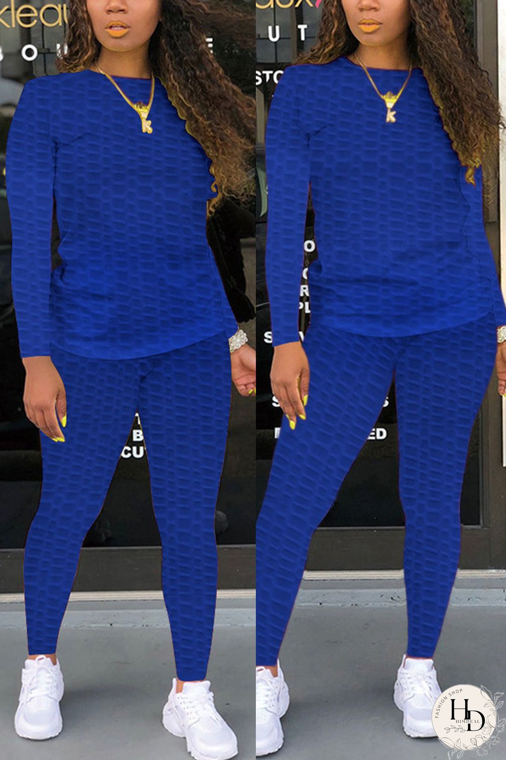 White Fashion Casual Solid Zipper Basic O Neck Long Sleeve Two Pieces