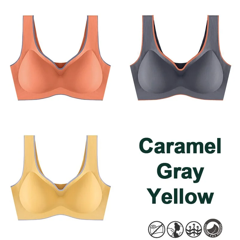 3PCS Latex Bra Women Brassiere Underwear Push Up Bras Seamless Bralette for Female Plus Size Bra Tank Crop Tops Gathers Padded