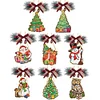 DIY Diamond Painting Christmas  Wooden Christmas Charms Decorations Santa Pendant Kits