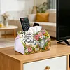 (24cm)Diamond Art Tissue Box DIY PU Napkin Cover for Home Decoration(Plant)