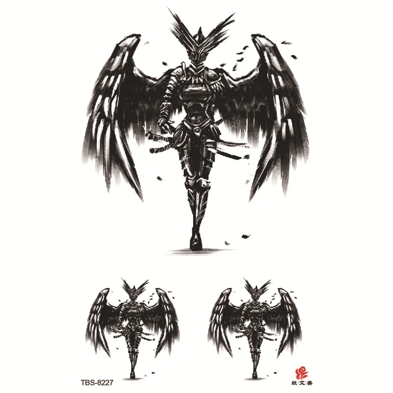 Sdrawing Temporary Tattoo Sticker Dark Snake Tattoos Flower Tatoos Body Art Geisha Water Transfer Clavicle Arm Fake Tatto