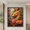 >SALE<Full Embroidery Eco-cotton Thread 11CT Print Flower Dragon Cross Stitch 50x60cm