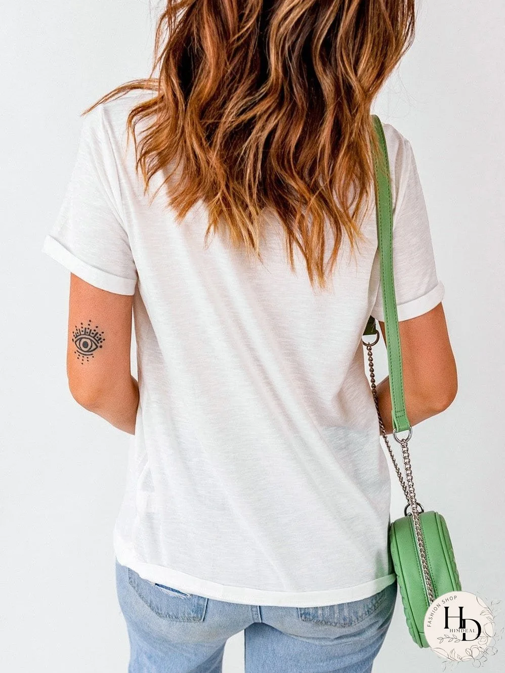 Heifer Print White Graphic Tee with "Hay Fall" Design