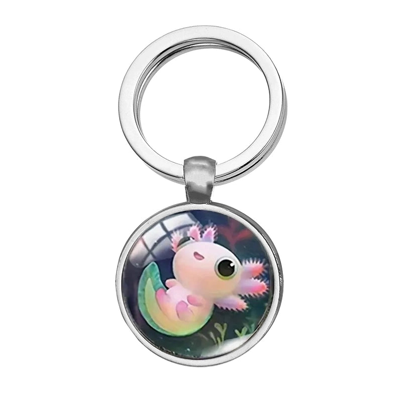 Cute Sweet Animal Alloy Inlay Glass Keychain