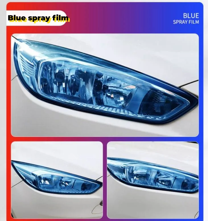 Highly transparent frosted removable color-changing film for car lights