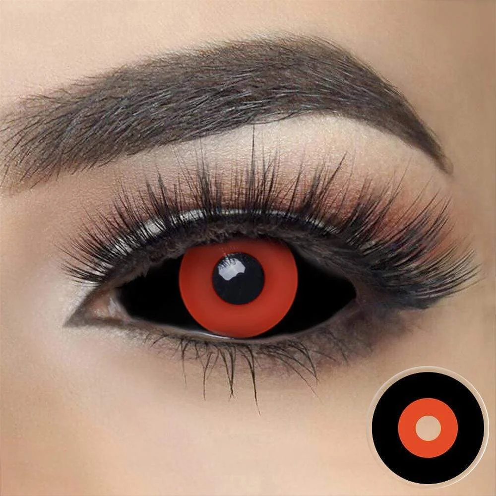 Black and Orange Sclera Halloween Lenses